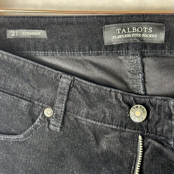 Talbots Flawless Five-Pocket Corduroy Stretch Pants Black Sz 2 Straight Leg - Picture 5 of 7